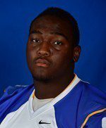 Defensive Tackle Shakore Philip is a big boy with a good motor