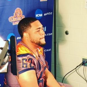 Lincoln University offensive lineman Jonathan Rijo is a big boy with great feet 