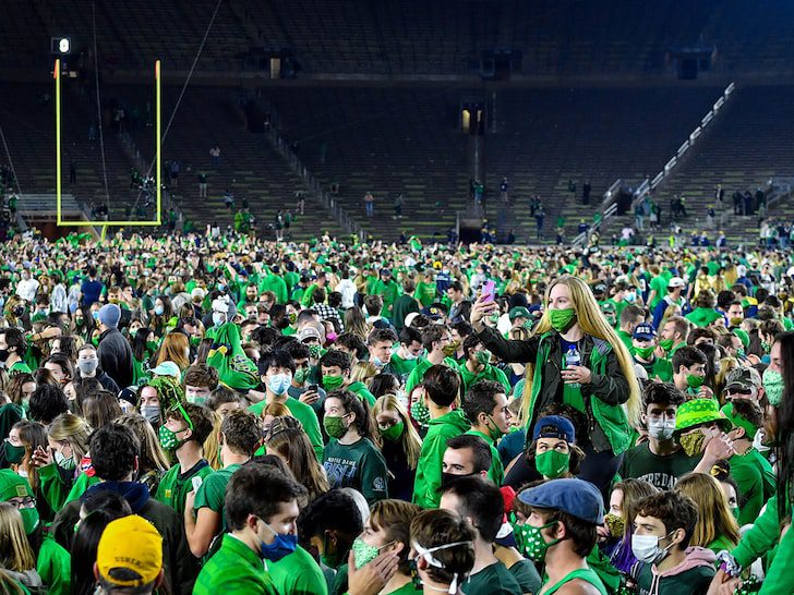 Notre Dame Storming the field