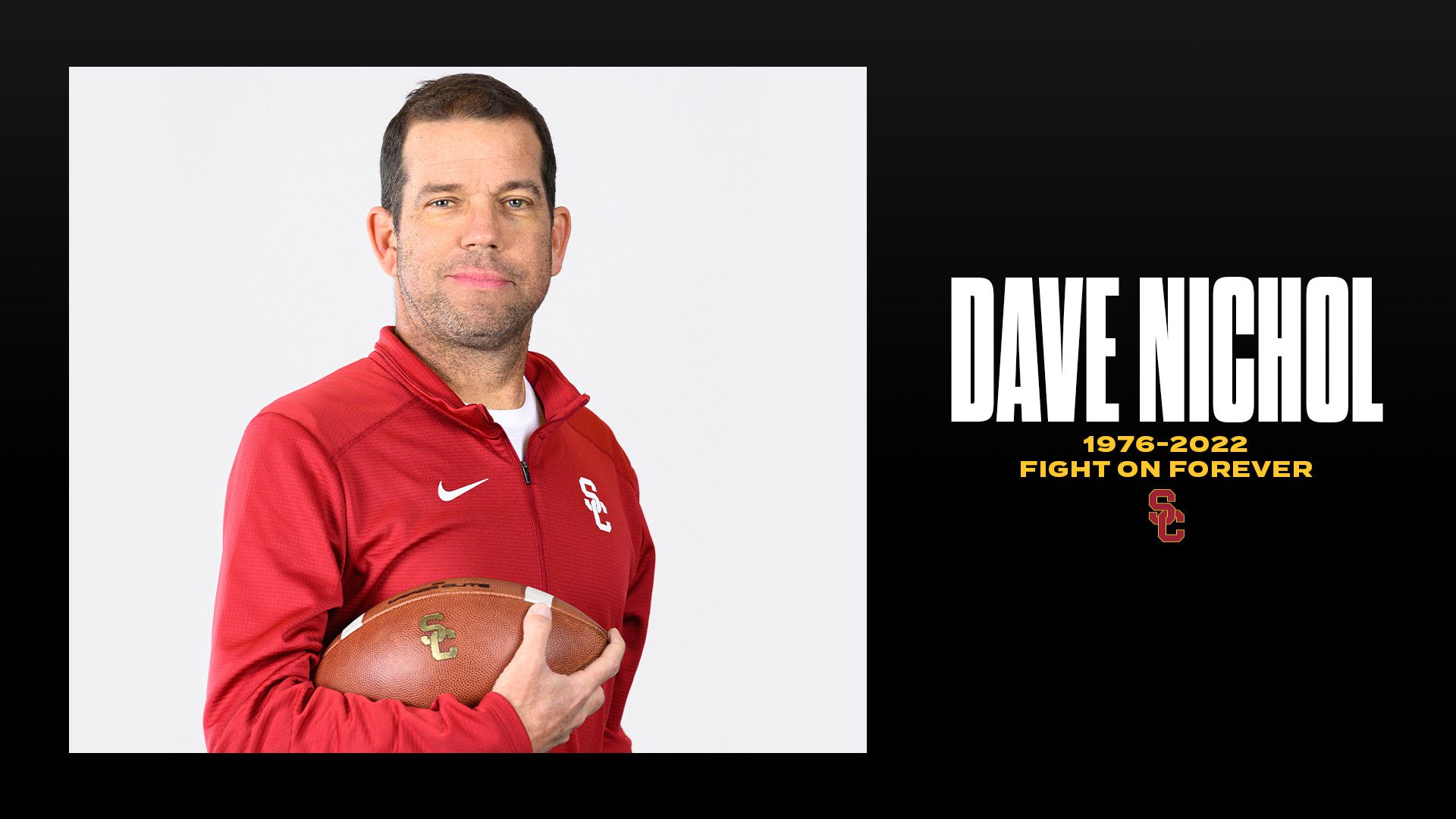 Rest in Peace coach. Dave Nichol the wide receivers coach for USC has passed away after a battle with cancer.
