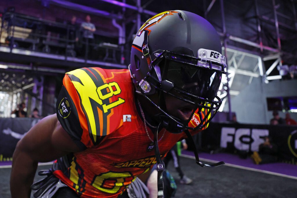 The 48-year-old wide receiver who has not suited up to play football since 2010, suited up in the Fan Controlled Football League and scored a touchdown.