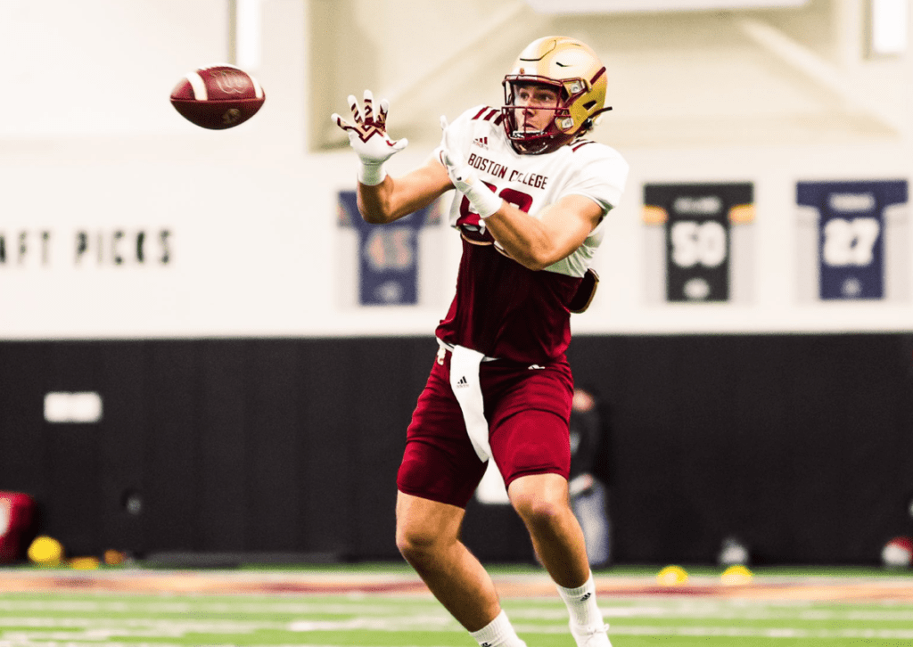 George Takacs exhibits good hands as a TE for Boston College, having transferred from Notre Dame where he was rarely asked to be a receiver. Hula Bowl scout Bryan Ault breaks down Takacs as an NFL Draft Prospect in this article.