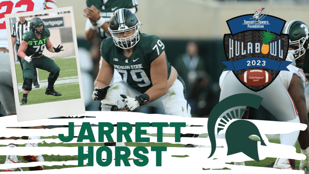Michigan State tackle Jarrett Horst is a big and physical tackle who has been impressive in the run game.