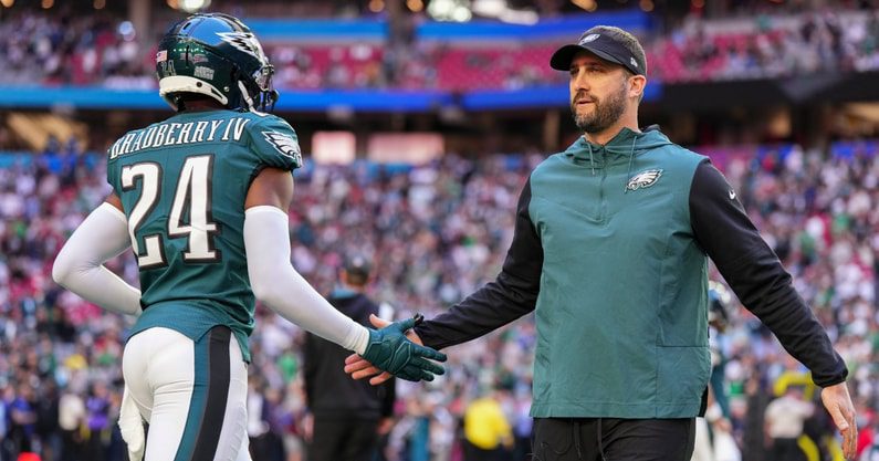 Eagles CB James Bradberry and Head Coach Nick Sirianni take the high road when talking about the holding penalty
