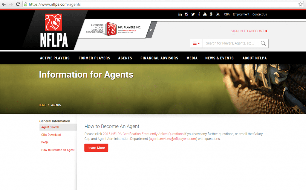 Tutorial How to find an NFLPA certified agent, and tell if he has clients?