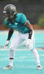 Kelvin Deveaux of Coastal Carolina is a solid defensive back from small Abbeville, SC