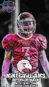 Lock Haven defensive back Mike Williams is a very solid small school player that can do everything NFL scouts are looking for