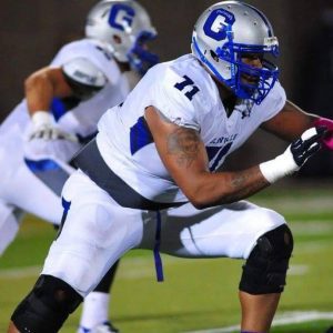 Glenville State College offensive lineman Leon Hill is a fierce blocker. The guy will make  you pay for standing in front of him
