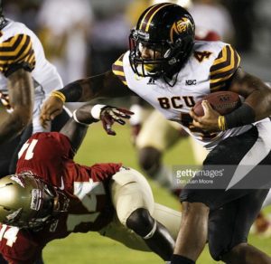 Bethune Cookman running back Anthony Jordan is a power back who runs with intensity