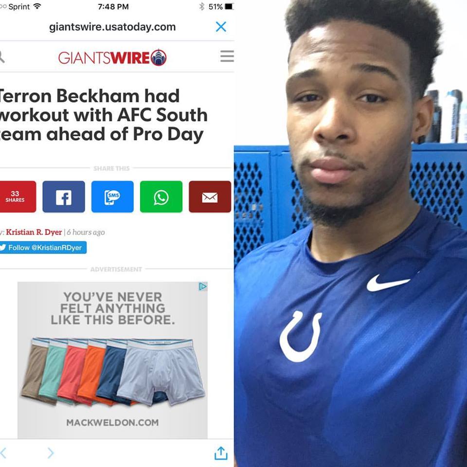 Terron Beckham had a workout with the Colts