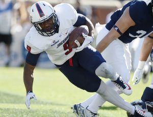 South Alabama running back Tyreis Thomas is a big boy, who runs hard. He is a patient runner with good burst