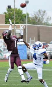 Davon McGill is physical, he played both WR and LB for Concord University