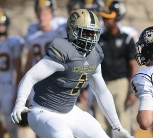 De'Andre Glover the linebacker at Emporia State is a machine in the middle of the field 