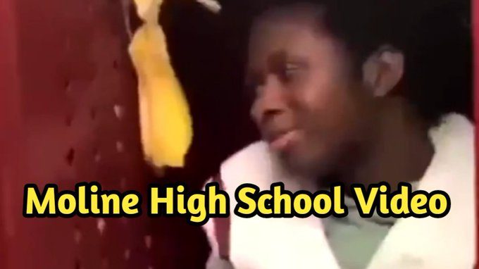 Moline High School Illinois Black teenage football player banana peels