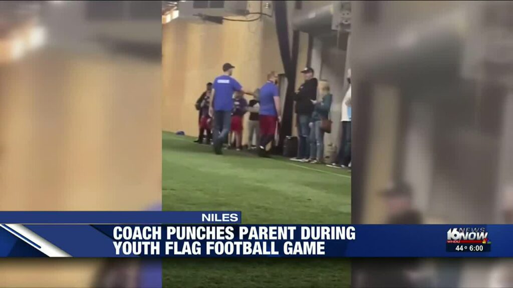 Irate flag football coach snaps and punches a parent in front of all the kids in Michigan