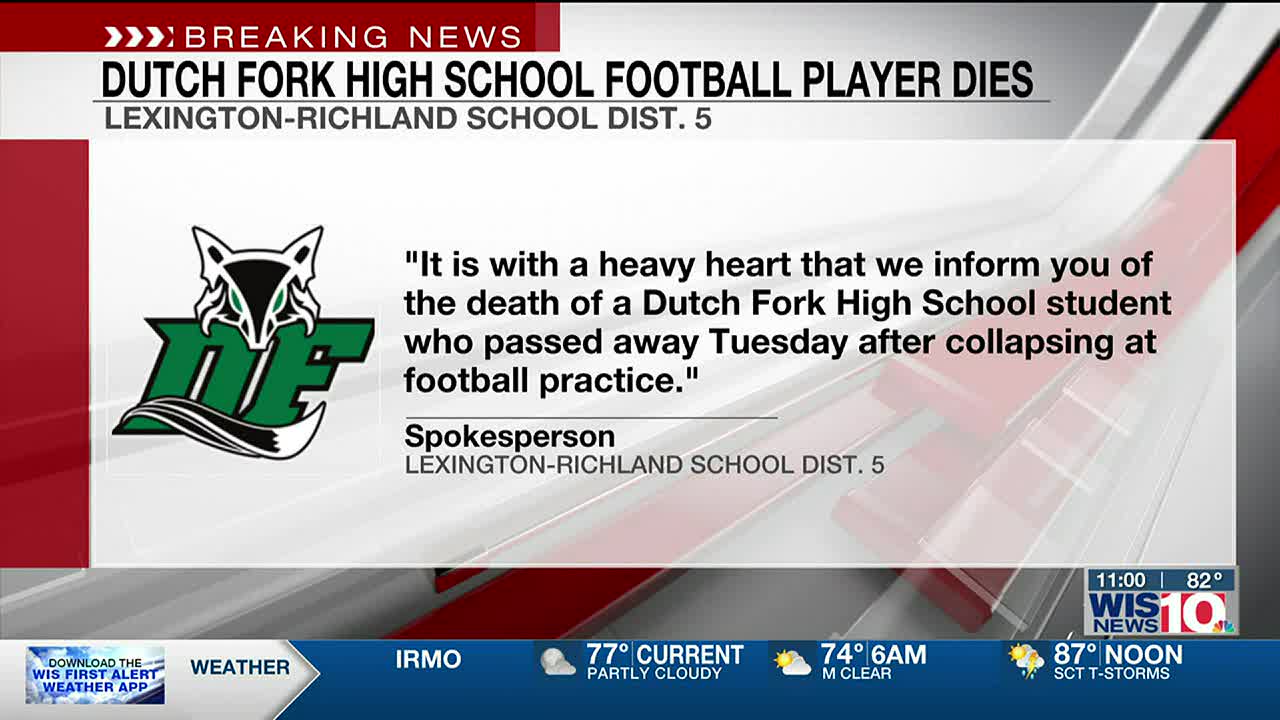 Dutch Fork South Carolina High School Football Player collapsed and died on the field.