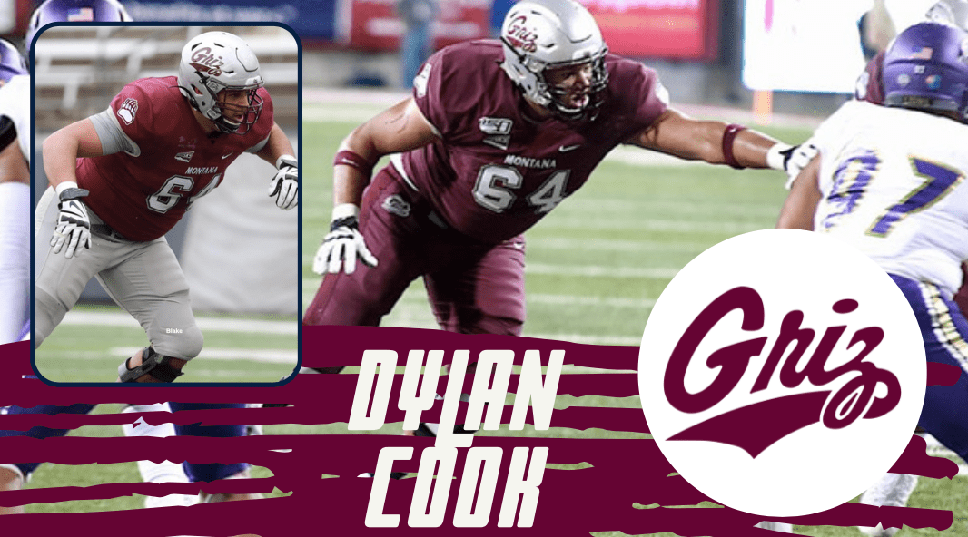 Montana offensive lineman Dylan Cook is a former quarterback turned offensive lineman.