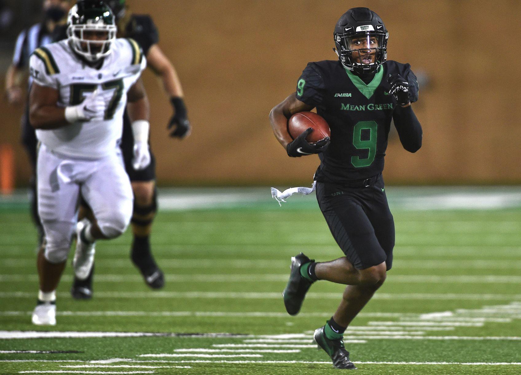 Star North Texas wide receiver Deonte Simpson dismissed from the football team after striking his girlfriend and hospitalizing her.