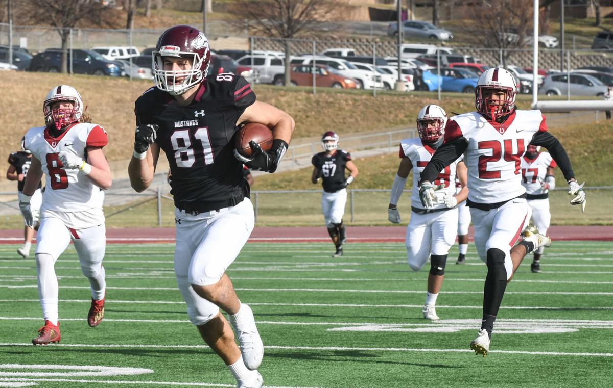 Mustangs senior wide receiver Reid Jurgensmeier has 1,222 receiving yards and 15 touchdowns this year in NAIA football.