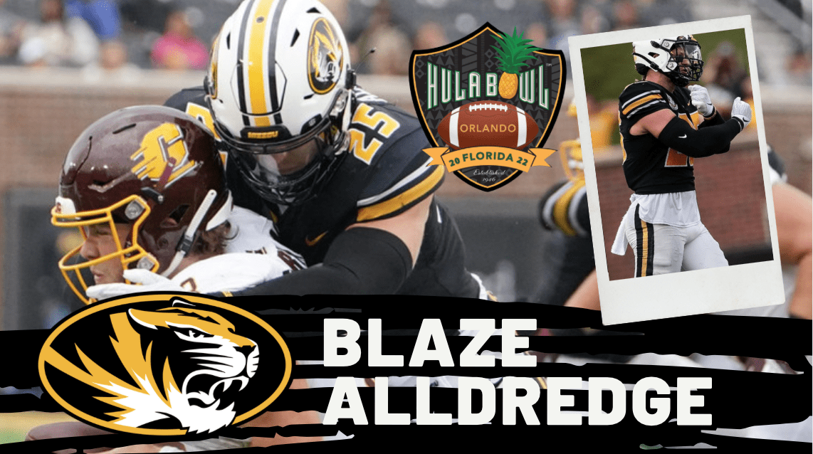 Missouri linebacker Blaze Alldredge is a player to remember. The former Rice transfer and Florida native will take his talents to the 2022 Hula Bowl.