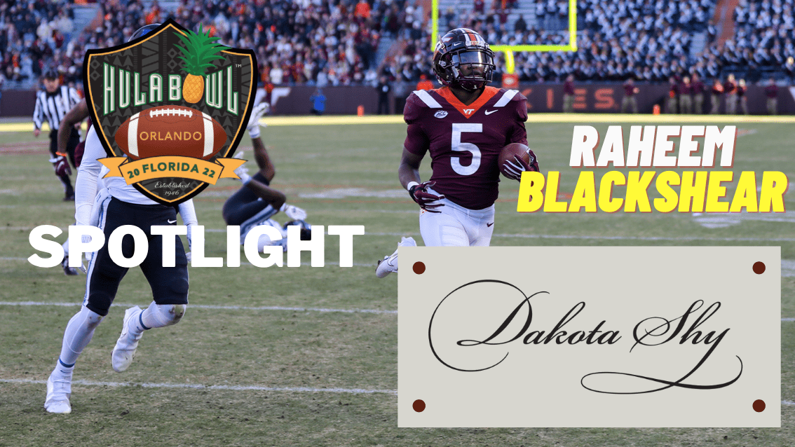 Raheem Blackshear the standout running back from Virginia Tech recently sat down with Damond Talbot for this Hula Bowl Spotlight. Today's Interview was sponsored by Dakota Shy Wine.
