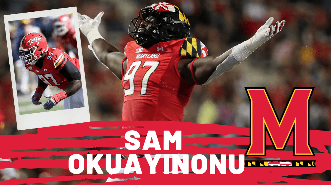 Sam Okuayinonu the sound pass rusher from Maryland is flying under the radar. The Maryland Terp recently sat down with NFL Draft Diamonds