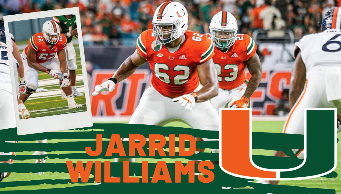 Jarrid Williams has proven he is one of the top offensive tackles in the draft. Williams was a former star at Houston before transferring to Miami