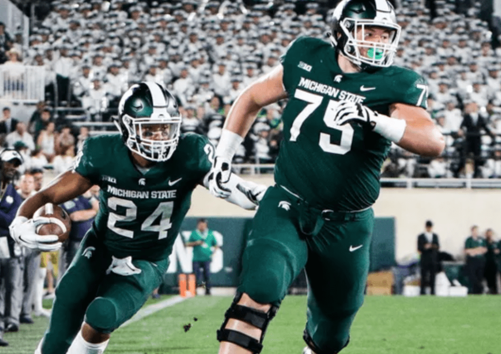 Michigan State offensive guard Kevin Jarvis is a road dog