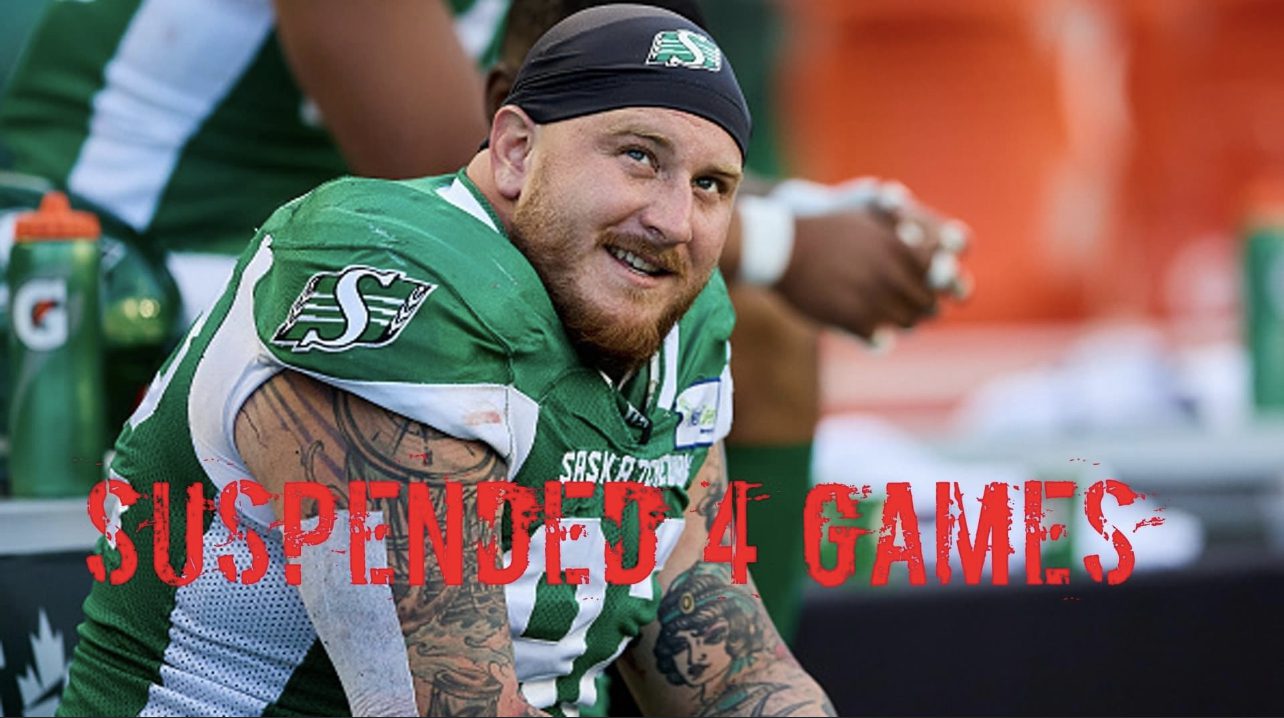 Former UAB standout pass rusher Garrett Marino was just given the worst suspension in CFL history of four games for a hit on Ottawa QB Jeremiah Masoli that resulted in a serious injury of the QB.