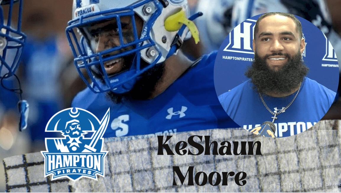 Hampton pass rusher KeShaun Moore is an interesting prospect to keep an eye on in the 2023 NFL Draft. Jimmy Williams of NFL Draft Diamonds