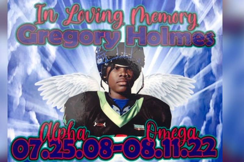 The little brother of 14-year-old football player Gregory Holmes who was killed begs kids to put the guns down