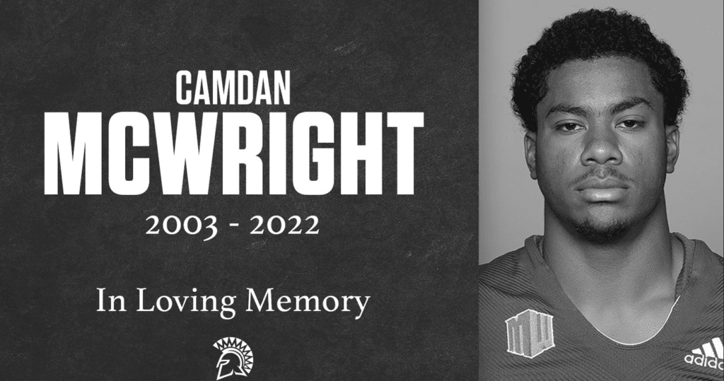 San Jose State football player Camdan McWright was killed after being struck by a school bus