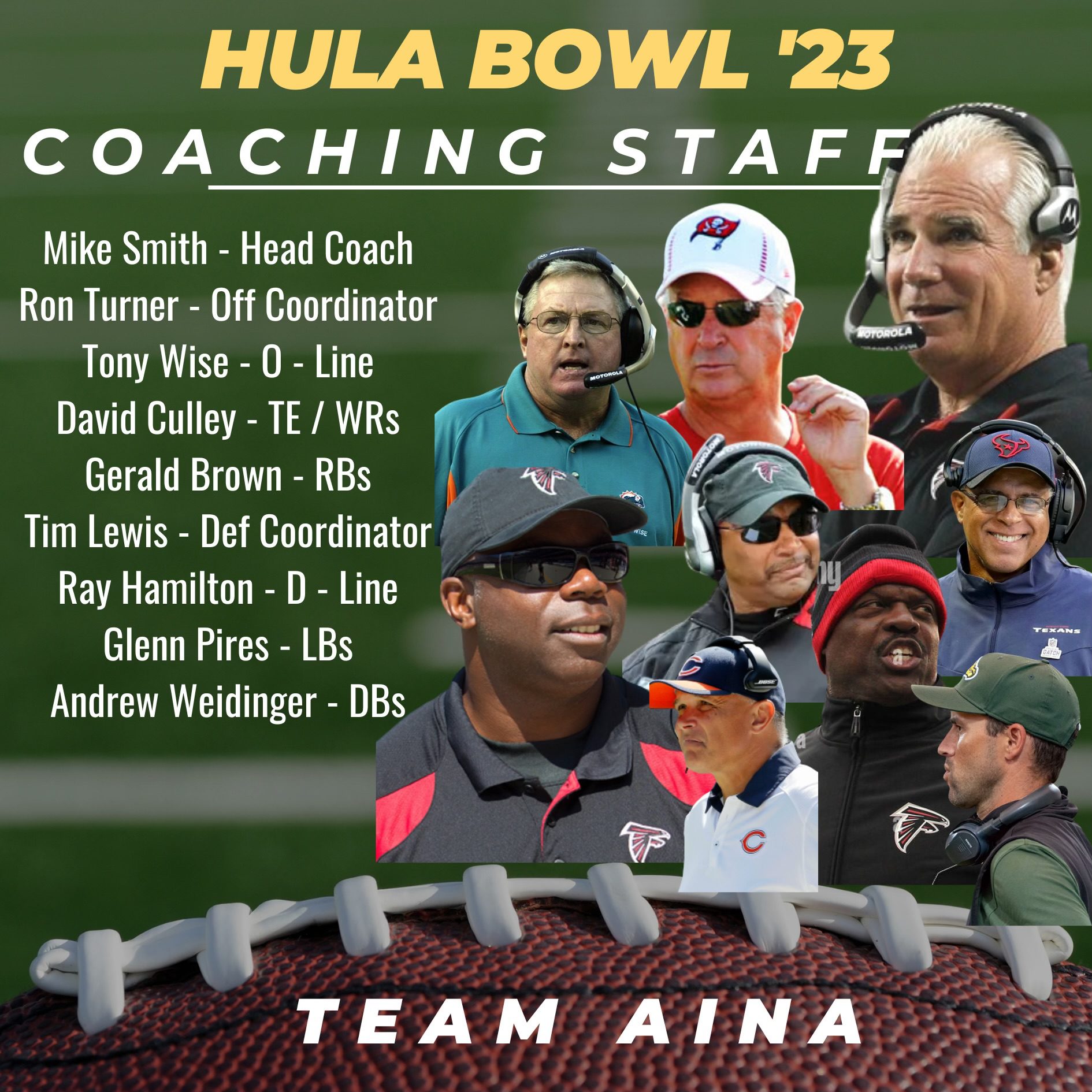 Hula Bowl Coaching Staff has over 500 years of coaching