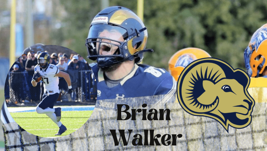 Shepherd tight end Brian Walker is a prospect whose stock is rising right now. The Division 2 tight end looks like an NFL tight end