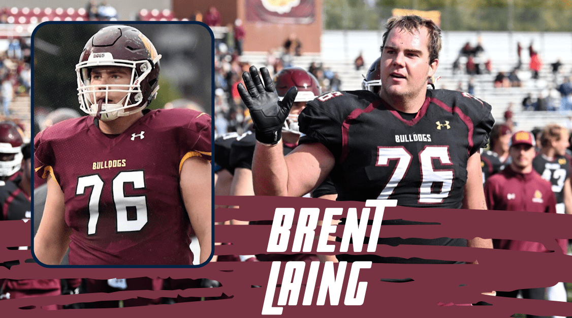 Minnesota Duluth offensive lineman Brent Laing is a big offensive lineman with a mean streak. The Division 2 prospect
