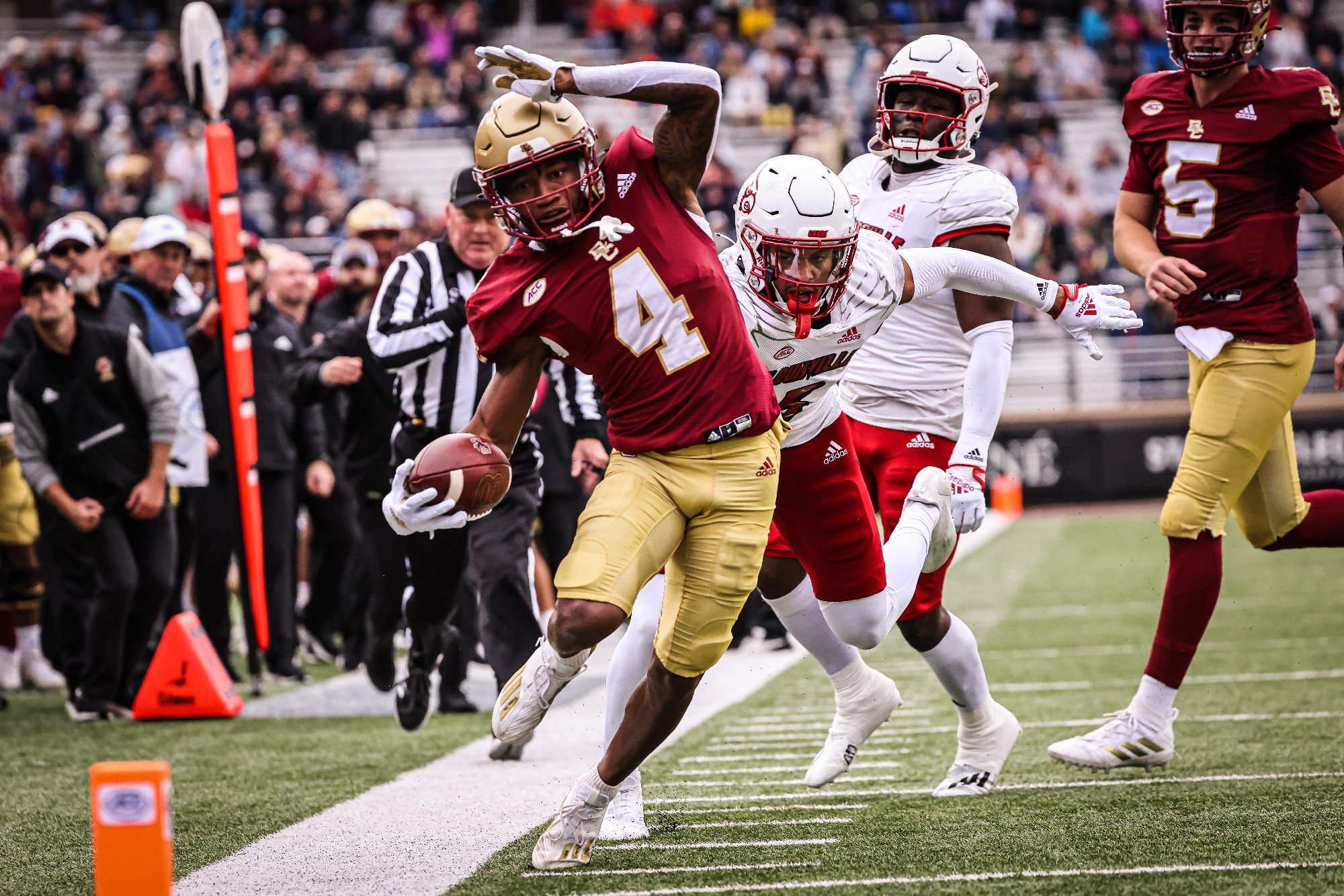 Zay Flowers out of Boston College is a favorite of many NFL draft rankings and evaluators thanks to his fight to win contested catches and explosiveness with the ball in his hands.