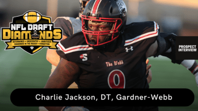 Charlie Jackson the stout defensive lineman at Gardner Webb recently took time out of his schedule to sit down with NFL Draft Diamonds