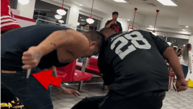 SCARY STABBING VIDEO: 49ers and Raiders fans get into Prison Fight at In and Out Burger