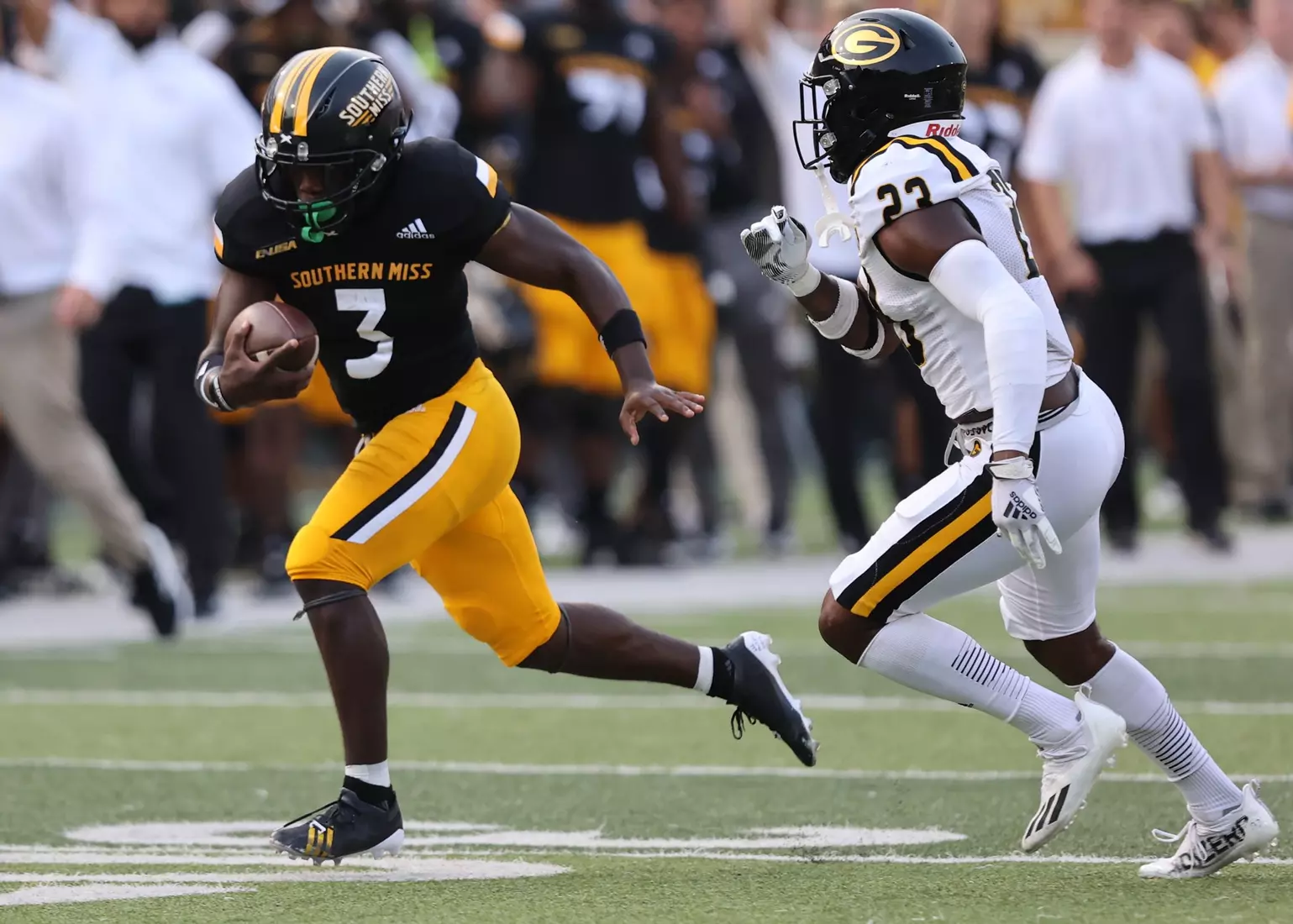 Frank Gore Jr. is the star RB and Swiss-Army knife of an offensive weapon at Southern Miss. Hula Bowl scout Victor Horn breaks down Gore Jr. as an NFL Prospect in his report.