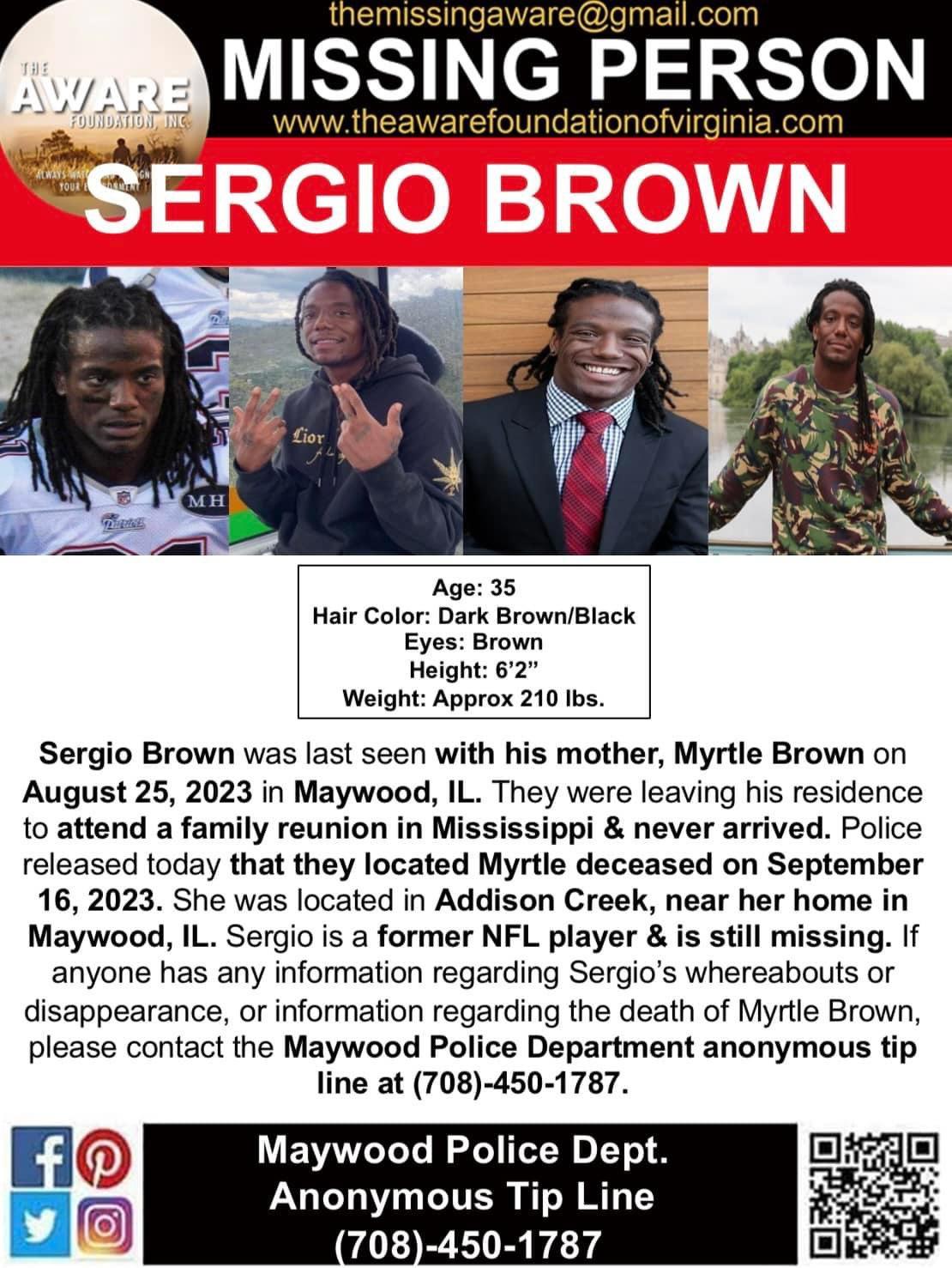 Who is former NFL player Sergio Brown and where is he now?
