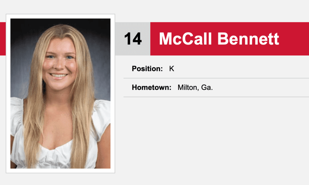 Valdosta State is a very good football school and this past week history was made. McCall Bennett a female kicker a redshirt Freshman