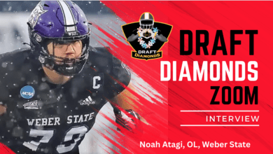 Noah Atagi the standout offensive lineman for Weber State is player to keep an eye on in 2023. The big and athletic offensive lineman recently sat down with NFL Draft Diamonds lead scout Jimmy Williams for this exclusive Zoom Interview. Make sure you hit the Like and Subscribe Buttons below.