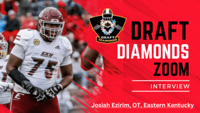 Josiah Ezirim the athletic offensive tackle from Eastern Kentucky is one of the best small school offensive linemen in the country. Ezirim recently sat down with NFL Draft Diamonds scout Jimmy Williams for this exclusive Zoom Interview. Make sure you hit the like and subscribe buttons below.