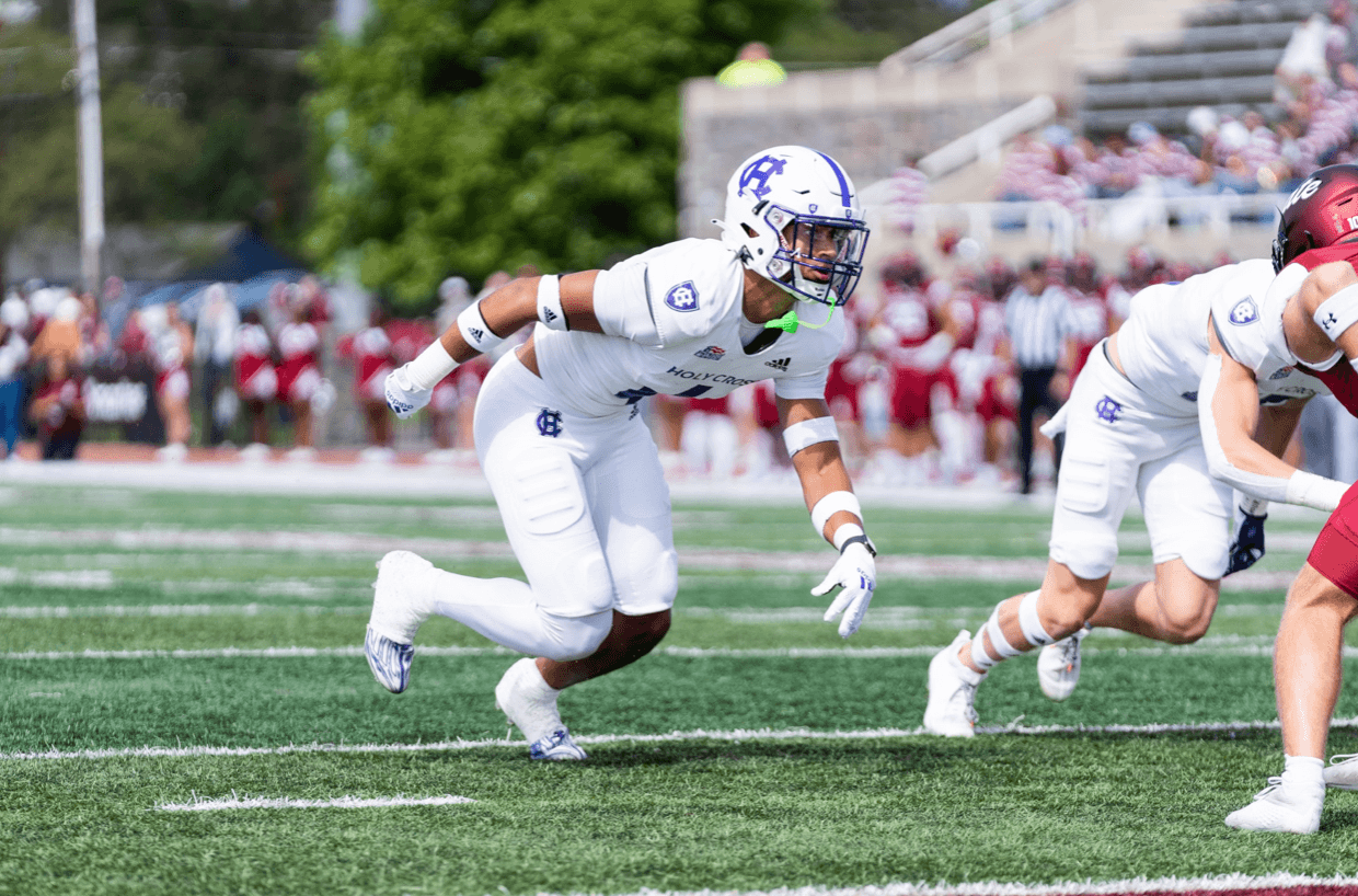 Devin Haskins possesses great size and athleticism as a DB for Holy Cross. Hula Bowl scout Ian McNice breaks down Haskins as an NFL Prospect in his report.