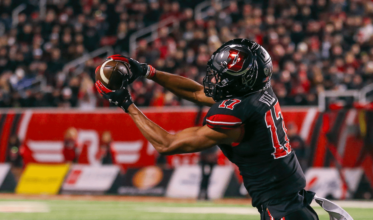 Devaughn Vele the star wide receiver from Utah is a playmaker that is a player to keep an eye on in the 2024 NFL Draft.