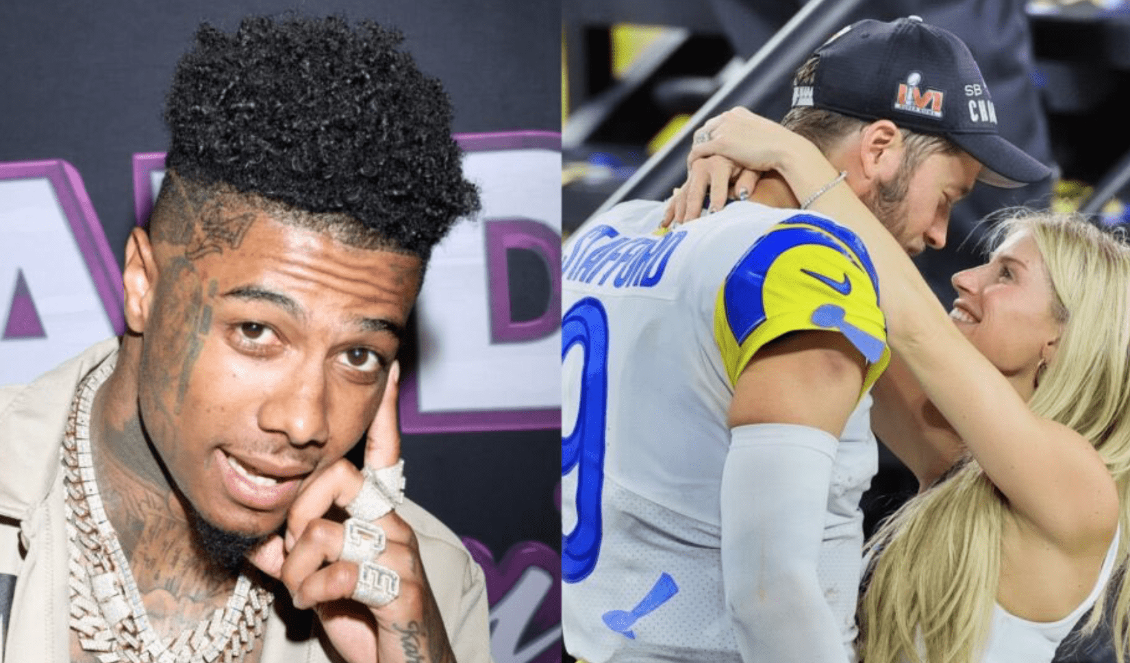 Rams QB Matthew Stafford's wife is upset rapper Blueface brought strippers to the game to dance in front of their kids