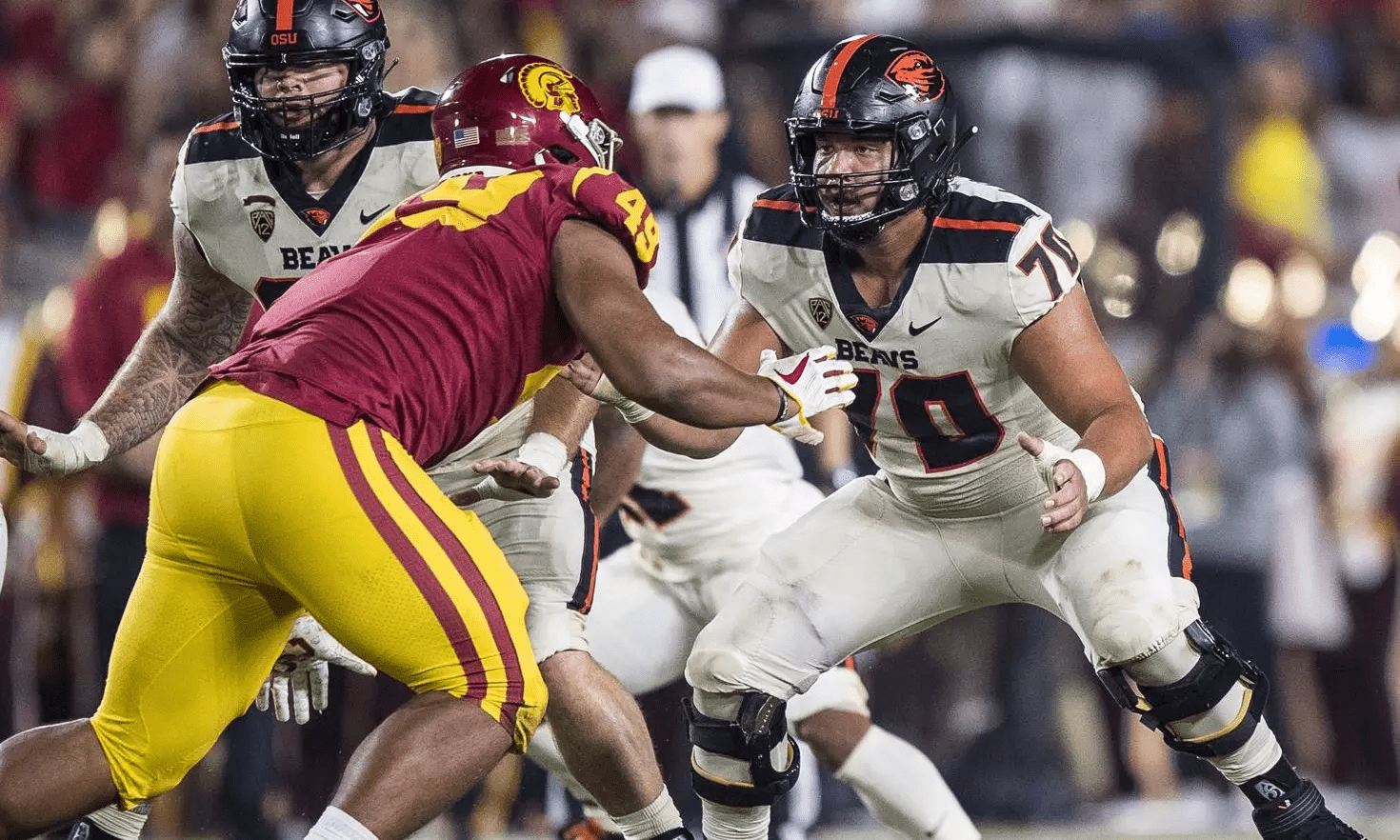 Jake Levengood is a veteran leader on Oregon State's offensive line who's a solid athlete and good run blocker. Senior Hula Bowl scout Mike Bey breaks down Levengood as an NFL Prospect in his report.