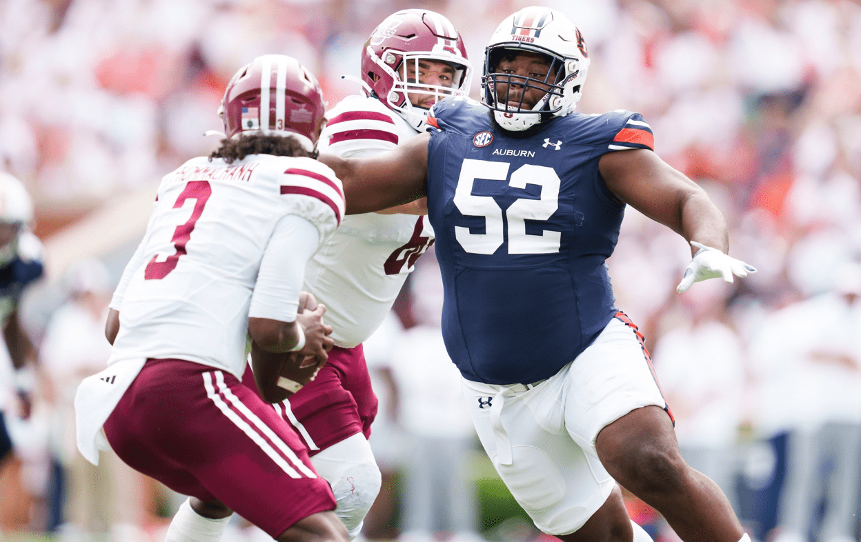 Justin Rogers is a strong run defender for Auburn with solid foot quickness. Hula Bowl scout Brinson Bagley breaks him down as an NFL Prospect in his report.