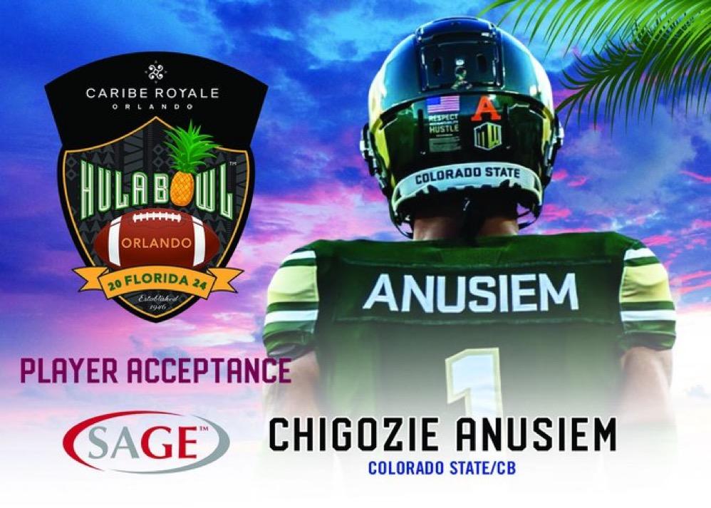 Chigozie Anusiem the standout cornerback from Colorado State is headed to the Hula Bowl! The CSU standout recently sat down with Hula Bowl assistant scouting director Jimmy Williams