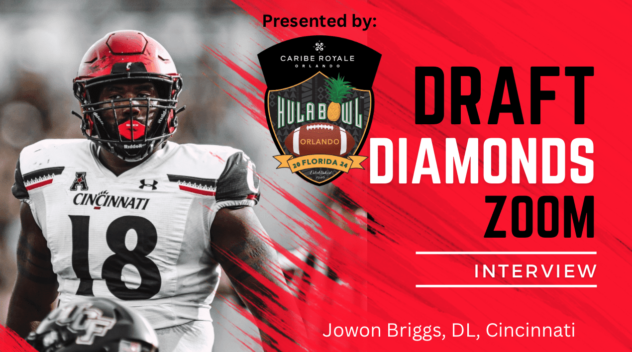 Jowon Briggs is one of the hardest workers on the Cincinnati defensive line. He recently sat down with Jimmy Williams the Assistant Director of the Hula Bowl